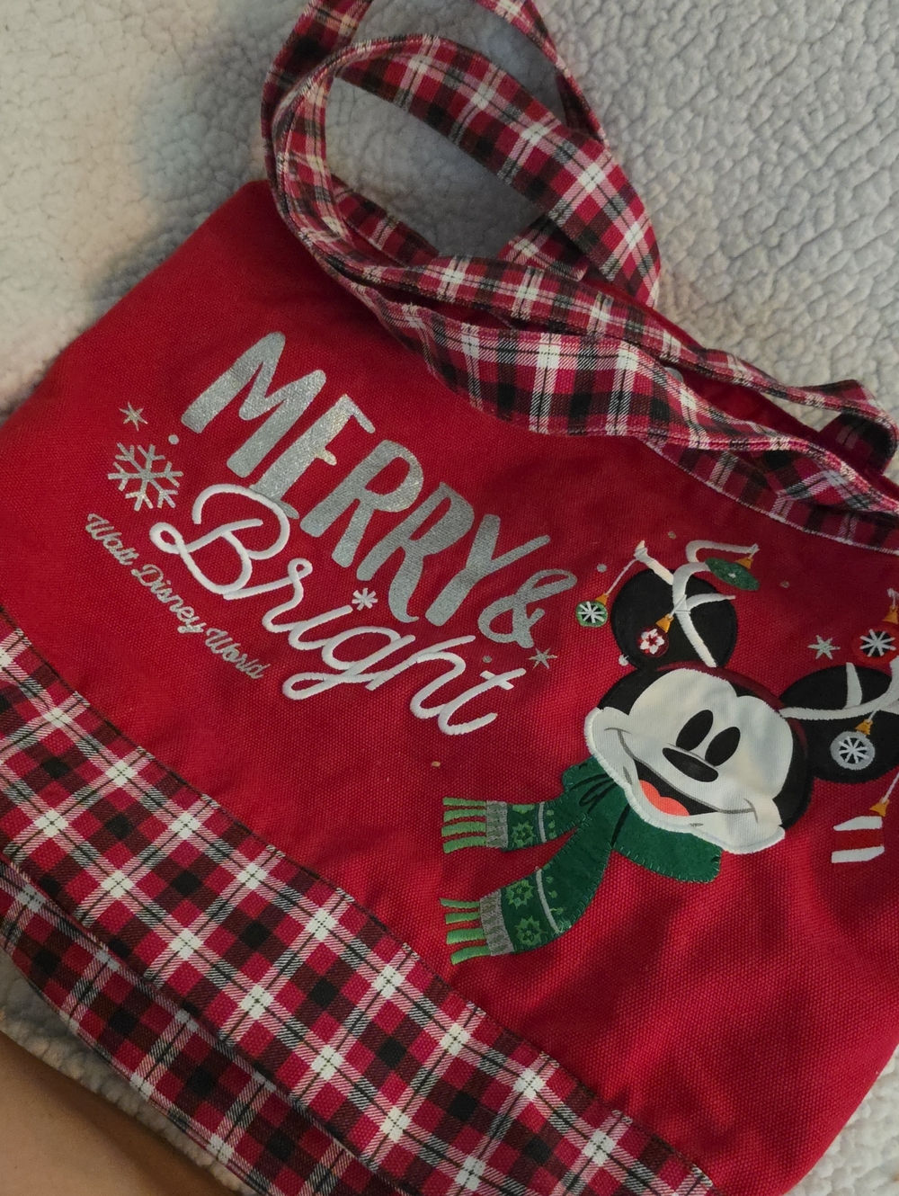 Disney Parks Solid Red Lined Bag
